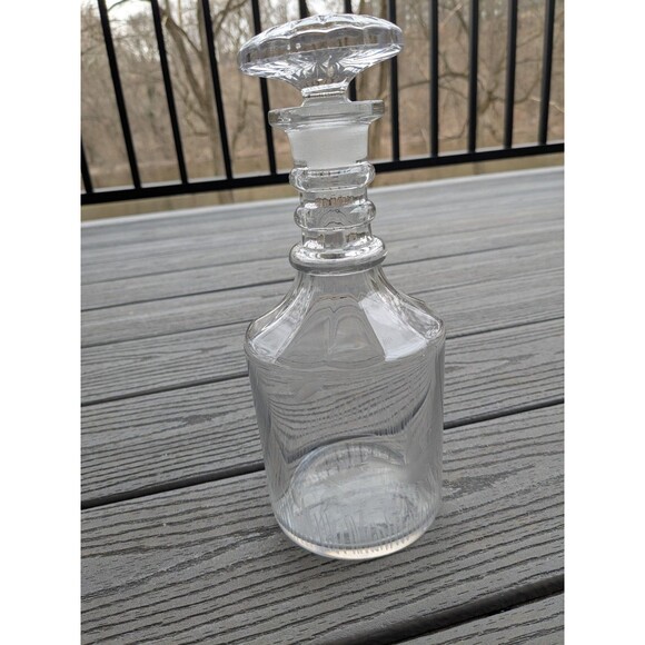 Vintage Duncan & Miller 1930s 10" Glass Decanter Etched Ducks Glass Stopper - Picture 3 of 16